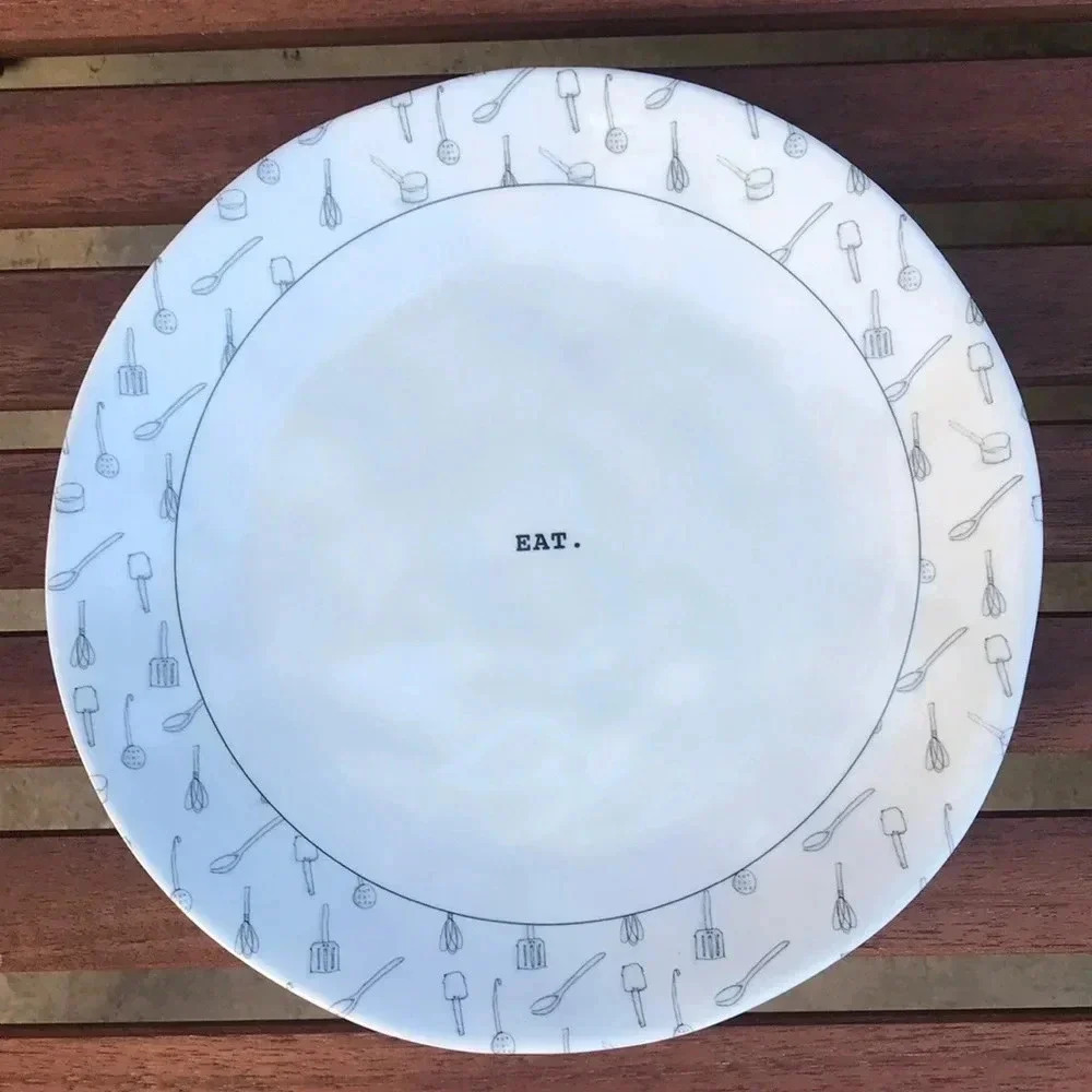 Rae Dunn Icon EAT Melamine Dinner Plate
